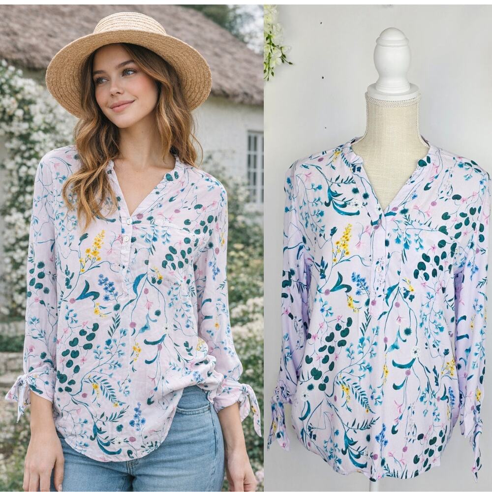 New For the Republic Floral Blouse Small Pale Pink Boho Cottage Spring Coquette